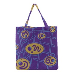 Purple And Yellow Abstraction Grocery Tote Bag by Valentinaart