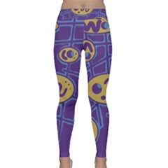 Purple And Yellow Abstraction Yoga Leggings 