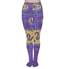 Purple And Yellow Abstraction Women s Tights