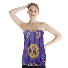 Purple And Yellow Abstraction Strapless Top