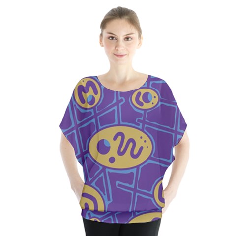 Purple And Yellow Abstraction Blouse by Valentinaart