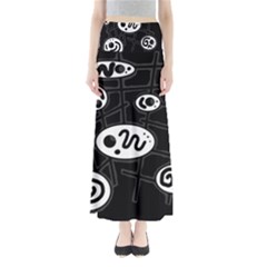 Black And White Crazy Abstraction  Maxi Skirts