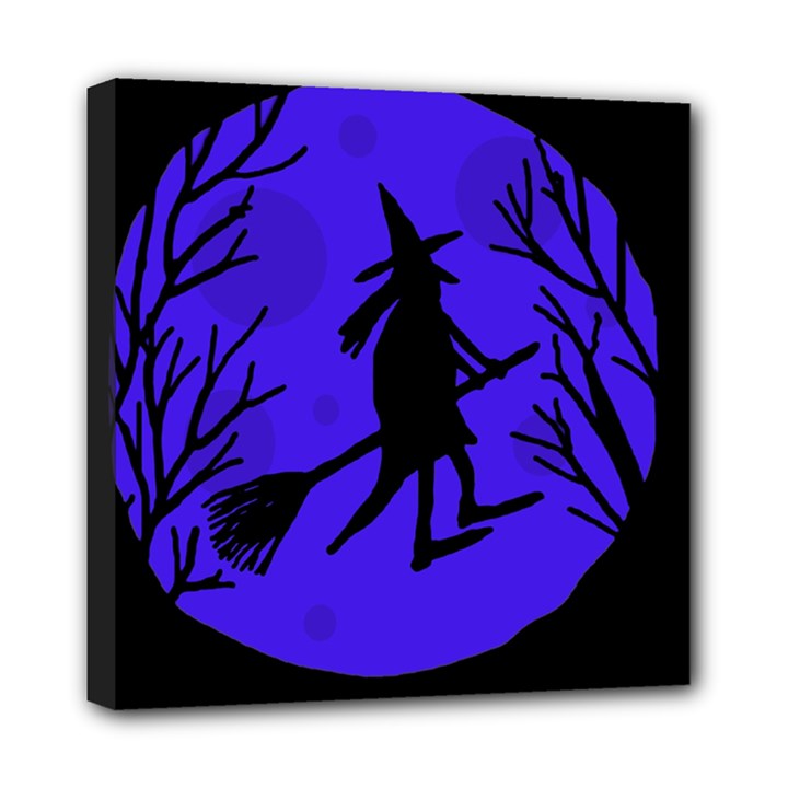 Halloween witch - blue moon Mini Canvas 8  x 8 