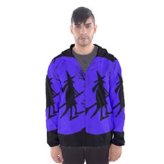 Halloween Witch - Blue Moon Hooded Wind Breaker (men) by Valentinaart