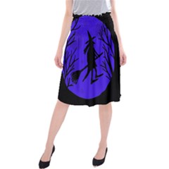 Halloween Witch - Blue Moon Midi Beach Skirt