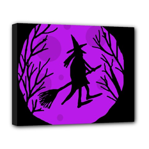 Halloween Witch - Purple Moon Deluxe Canvas 20  X 16  