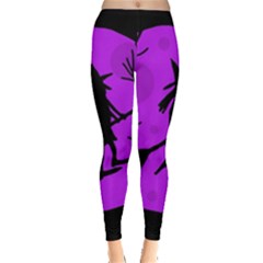 Halloween Witch - Purple Moon Leggings  by Valentinaart