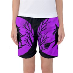 Halloween Witch - Purple Moon Women s Basketball Shorts by Valentinaart