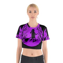 Halloween Witch - Purple Moon Cotton Crop Top