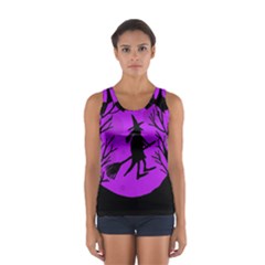 Halloween Witch - Purple Moon Women s Sport Tank Top 