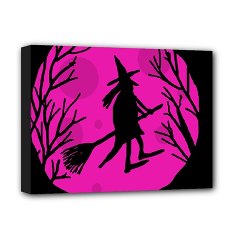 Halloween Witch - Pink Moon Deluxe Canvas 16  X 12  