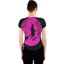 Halloween witch - pink moon Crew Neck Crop Top View2