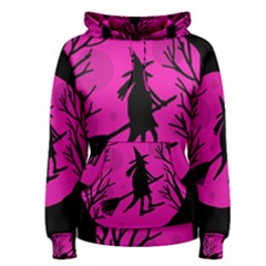 Halloween Witch - Pink Moon Women s Pullover Hoodie by Valentinaart