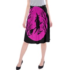 Halloween Witch - Pink Moon Midi Beach Skirt