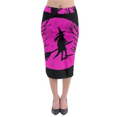 Halloween Witch - Pink Moon Midi Pencil Skirt