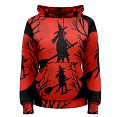 Halloween Witch - Red Moon Women s Pullover Hoodie by Valentinaart