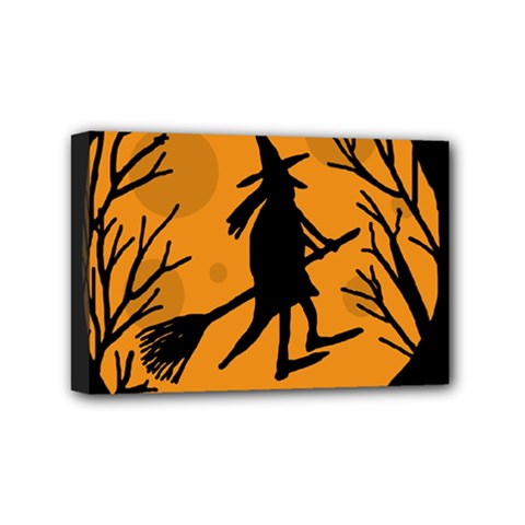 Halloween Witch - Orange Moon Mini Canvas 6  X 4  by Valentinaart