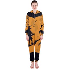 Halloween Witch - Orange Moon Hooded Jumpsuit (ladies) 