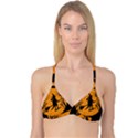 Halloween witch - orange moon Reversible Tri Bikini Top View1