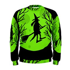 Halloween Witch - Green Moon Men s Sweatshirt by Valentinaart