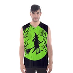 Halloween Witch - Green Moon Men s Basketball Tank Top