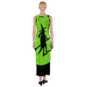 Halloween witch - green moon Fitted Maxi Dress View2