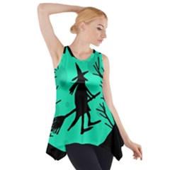 Halloween Witch - Cyan Moon Side Drop Tank Tunic