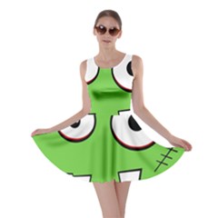 Halloween Frankenstein - green Skater Dress