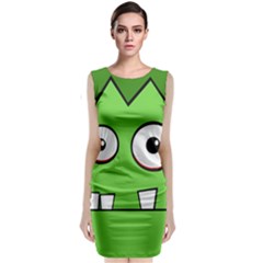 Halloween Frankenstein - Green Classic Sleeveless Midi Dress