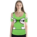 Halloween Frankenstein - green Butterfly Sleeve Cutout Tee  View1