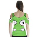 Halloween Frankenstein - green Butterfly Sleeve Cutout Tee  View2