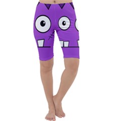 Halloween Frankenstein - Purple Cropped Leggings  by Valentinaart