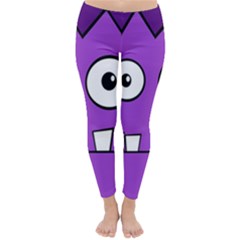 Halloween Frankenstein - Purple Winter Leggings  by Valentinaart