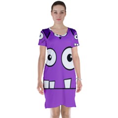 Halloween Frankenstein - Purple Short Sleeve Nightdress by Valentinaart