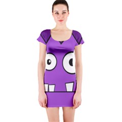 Halloween Frankenstein - Purple Short Sleeve Bodycon Dress by Valentinaart