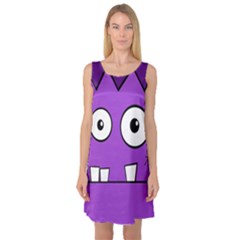 Halloween Frankenstein - Purple Sleeveless Satin Nightdress