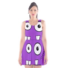 Halloween Frankenstein - Purple Scoop Neck Skater Dress