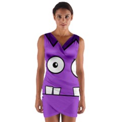 Halloween Frankenstein - Purple Wrap Front Bodycon Dress