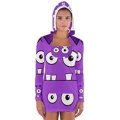 Halloween Frankenstein - Purple Women s Long Sleeve Hooded T-shirt