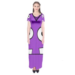 Halloween Frankenstein - Purple Short Sleeve Maxi Dress