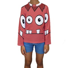 Halloween Frankenstein - Red Kid s Long Sleeve Swimwear