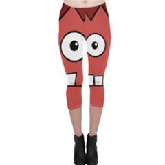 Halloween Frankenstein - Red Capri Leggings 