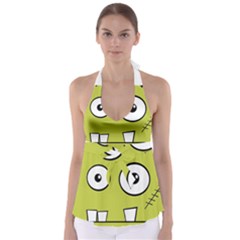 Halloween Frankenstein -yellow Babydoll Tankini Top