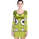 Halloween Frankenstein -Yellow Long Sleeve Velvet Bodycon Dress View1