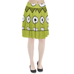 Halloween Frankenstein -yellow Pleated Skirt