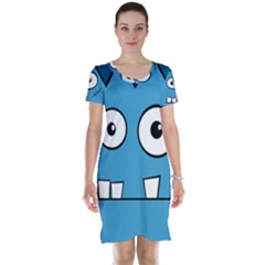 Halloween Frankenstein - Blue Short Sleeve Nightdress by Valentinaart