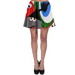 Halloween Monsters Skater Skirt by Valentinaart