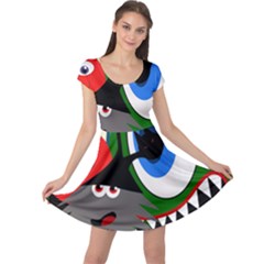 Halloween Monsters Cap Sleeve Dresses by Valentinaart