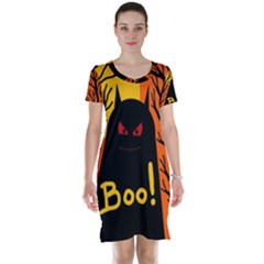 Halloween Monster Short Sleeve Nightdress by Valentinaart