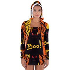 Halloween Monster Women s Long Sleeve Hooded T-shirt